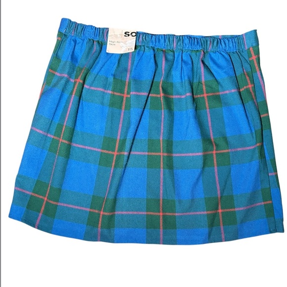 Blue Green Plaid Button Front Mini Skirt Women’s/Juniors Size 15 - Picture 3 of 7